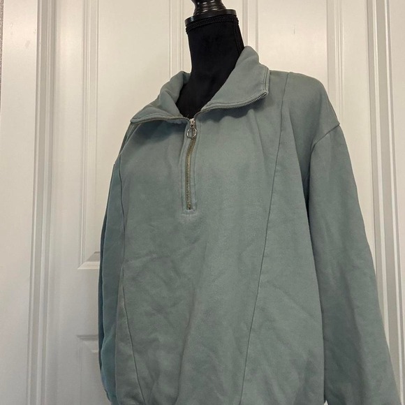 a new day Tops - Sage Green 1/4 Zip Fleece‎ Pullover XXL Oversized